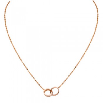 cartier love necklace pink Gold a ring covered with diamonds pendant replica
