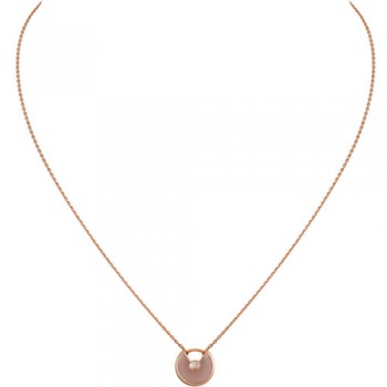 amulette de cartier necklace pink gold pink opal diamond pendant replica