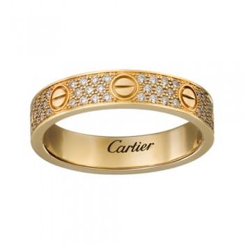 cartier love yellow gold covered diamond ring narrow version replica