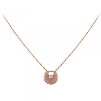 amulette de cartier necklace pink gold pink opal diamond replica