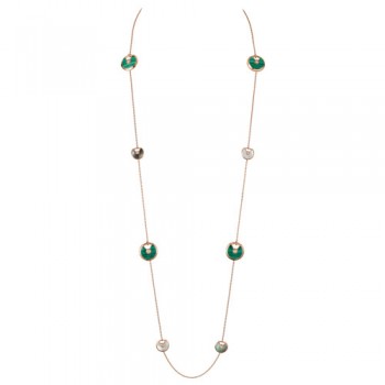 amulette de cartier pink gold necklace white and gray mother-of-pearl malachite pendant replica