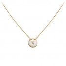 amulette de cartier necklace yellow gold white mother of pearl diamond replica