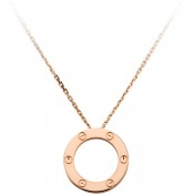 cartier love necklace pink Gold screw design with pendant replica