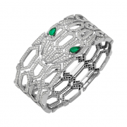 Bvlgari Serpenti Bracelet white gold with emeralds and diamonds BR857667 replica