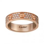 cartier love pink Gold covered diamond ring narrow version replica