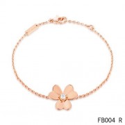 Van Cleef and Arpels Frivole Charm Diamond Bracelet Pink Gold