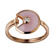 amulette de cartier pink gold ring pink opal diamond B4213400 replica