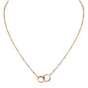cartier love necklace pink Gold a ring covered with diamonds pendant replica