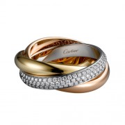 trinity de Cartier 3-gold ring covered diamond medium models B4038900 replica