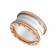 Bvlgari B.ZERO1 ring pink gold 4 band white cerami with pave diamonds AN857030 replica