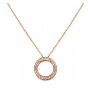 cartier love necklace pink Gold paved with diamonds pendant replica