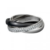 trinity de Cartier white gold ring precision ceramics covered diamond replica