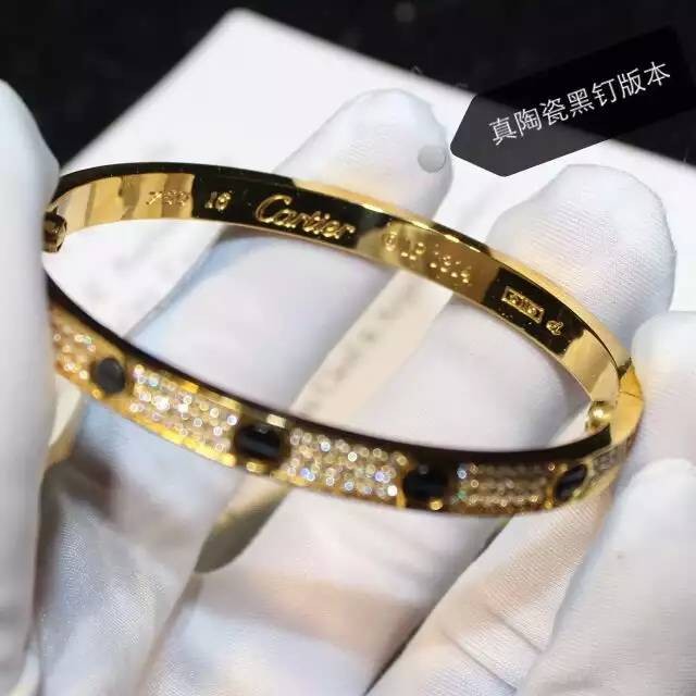 cartier love bracelet white gold plated real paved with diamonds replica